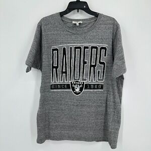 Oakland Las‎ Vegas Raiders Junk Food T-shirt Mens Large Gray Black NFL Game Day